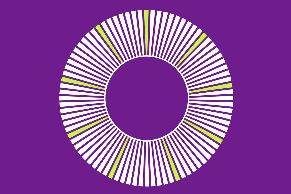 A ring of small rectangles set around a circular tray, evenly spaced.