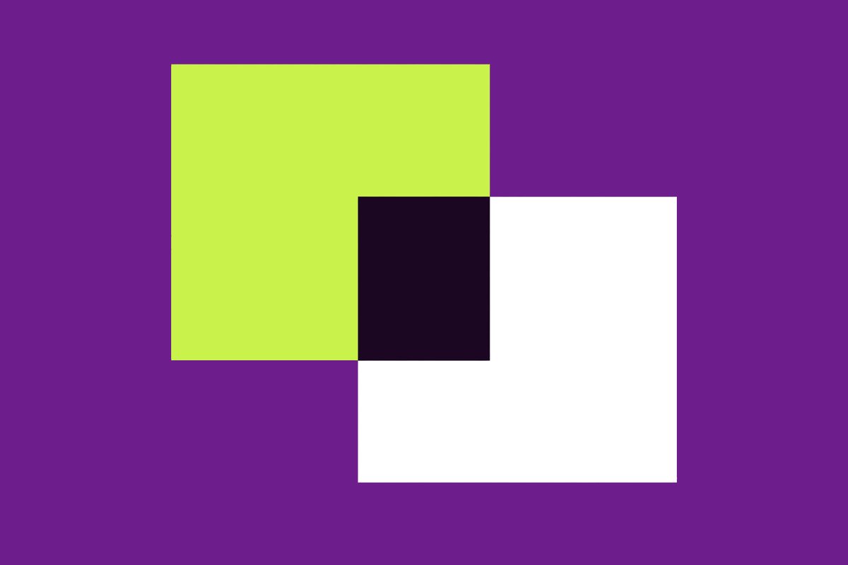 Two identical shapes crossing over each other in opposite directions.